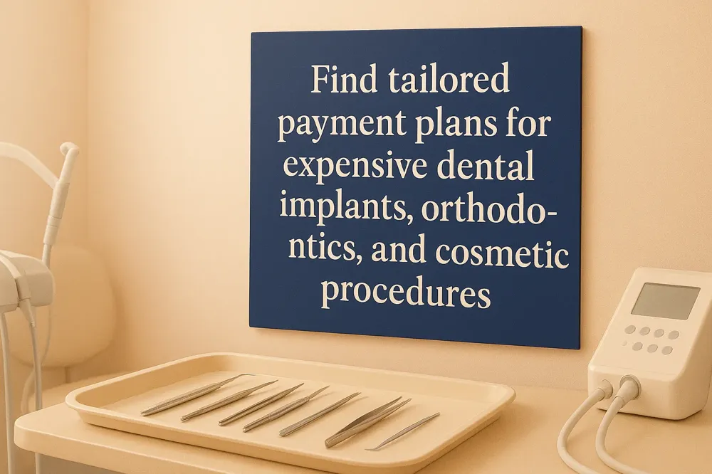 Find tailored payment plans for expensive dental implants, orthodontics, and cosmetic procedures.