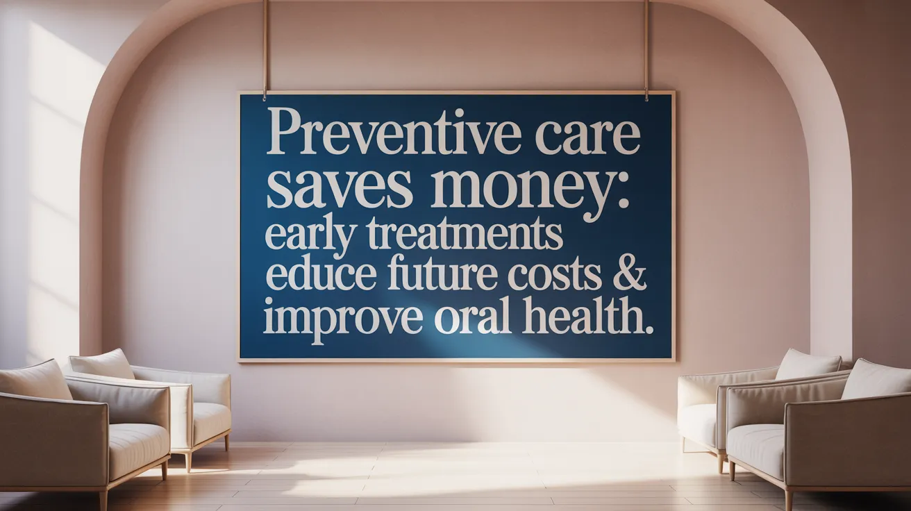 Preventive Care Saves Money: Early Treatments Reduce Future Costs & Improve Oral Health.