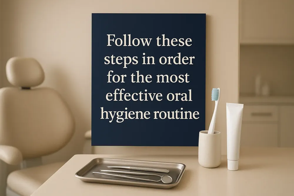 Follow these steps in order for the most effective oral hygiene routine.
