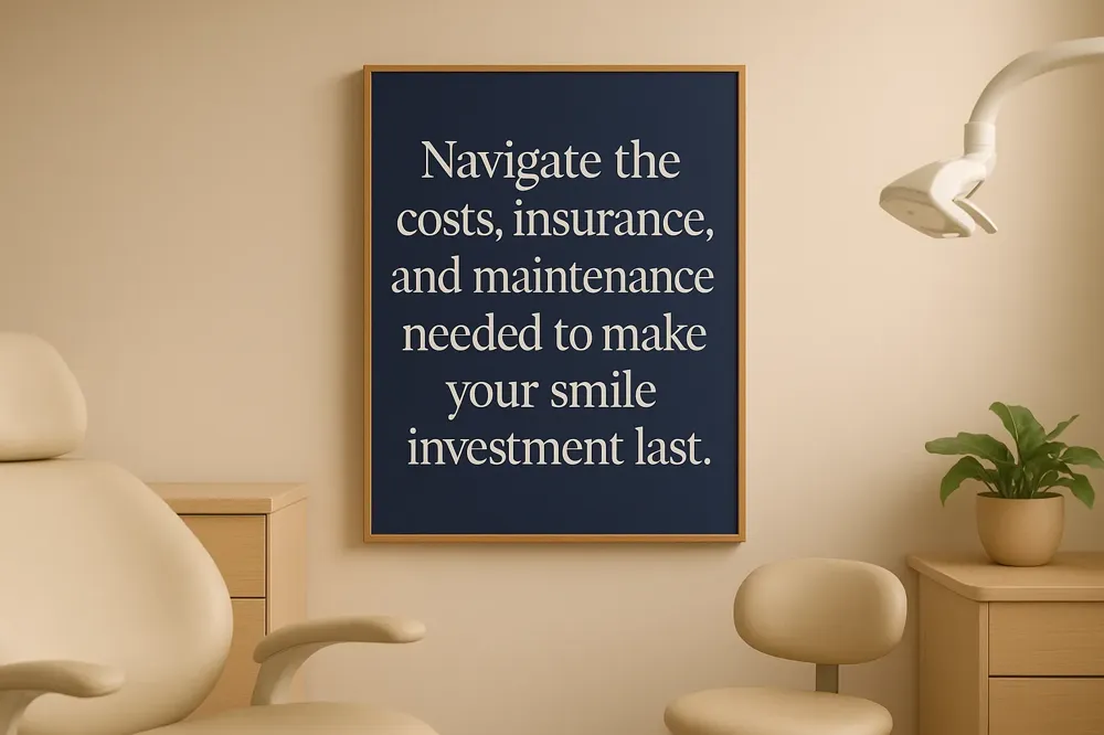 Navigate the costs, insurance, and maintenance needed to make your smile investment last.