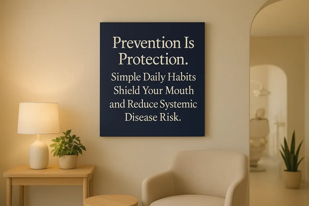Prevention Is Protection. Simple Daily Habits Shield Your Mouth and Reduce Systemic Disease Risk.