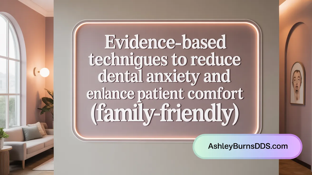 Evidence-Based Techniques to Reduce Dental Anxiety and Enhance Patient Comfort