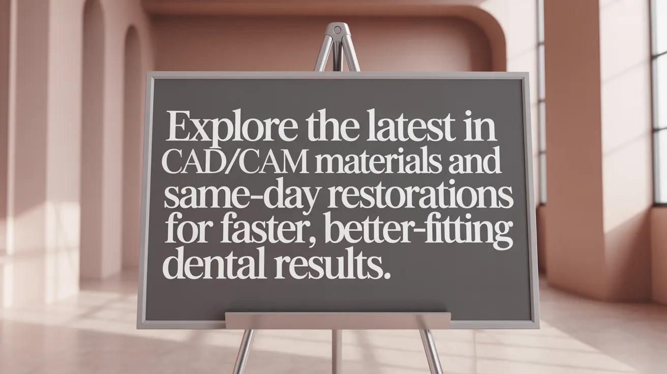 Explore the latest in CAD/CAM materials and same-day restorations for faster, better-fitting dental results.