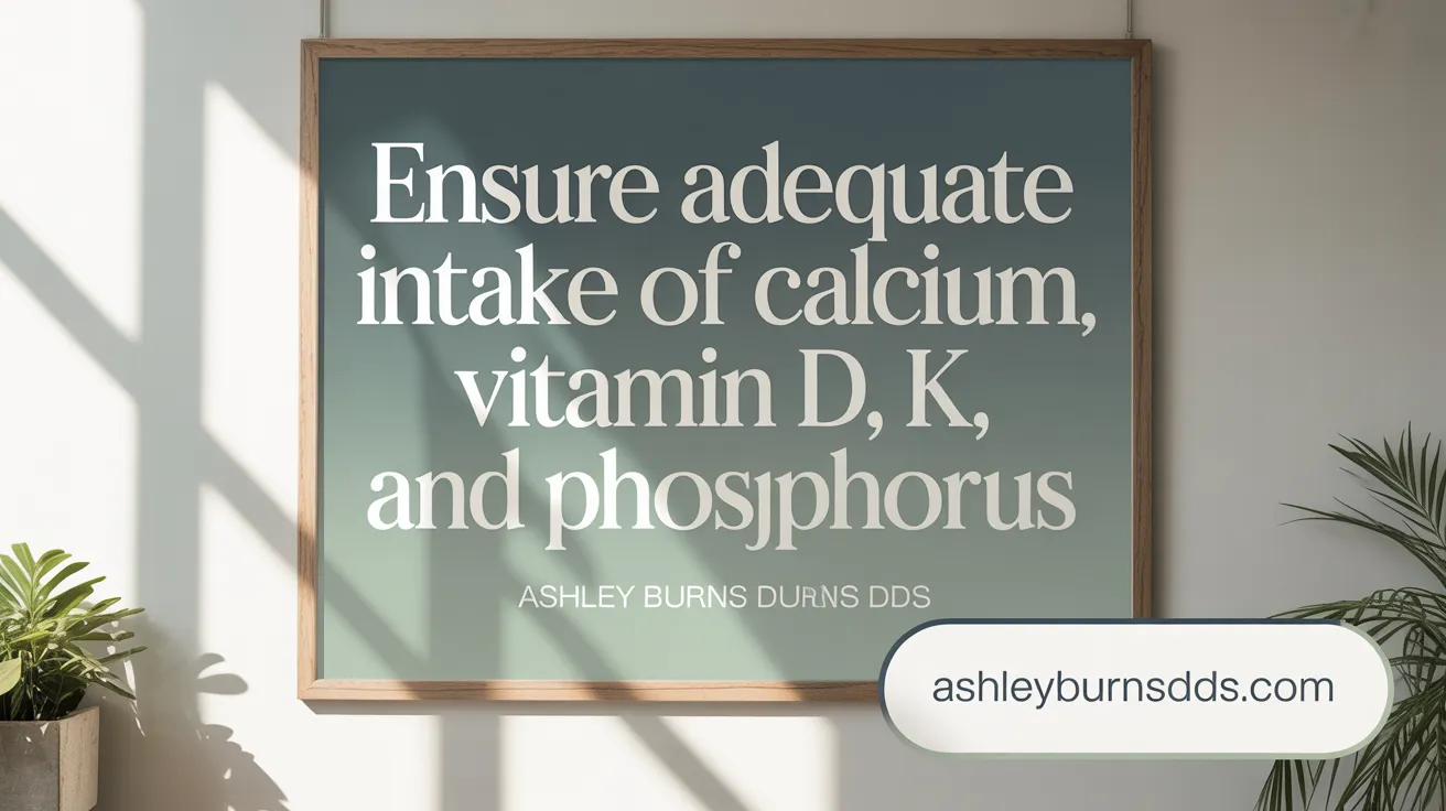 Ensure Adequate Intake of Calcium, Vitamin D, K, and Phosphorus
