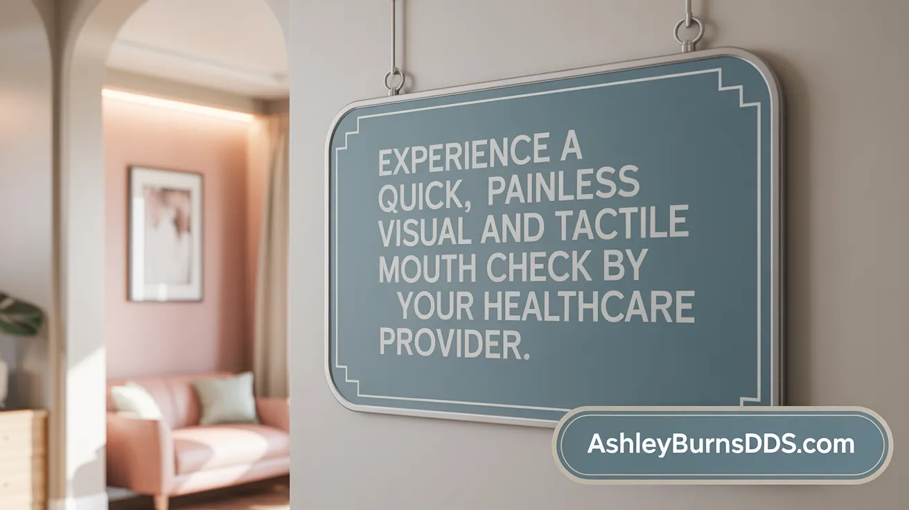 Experience a quick, painless visual and tactile mouth check by your healthcare provider.