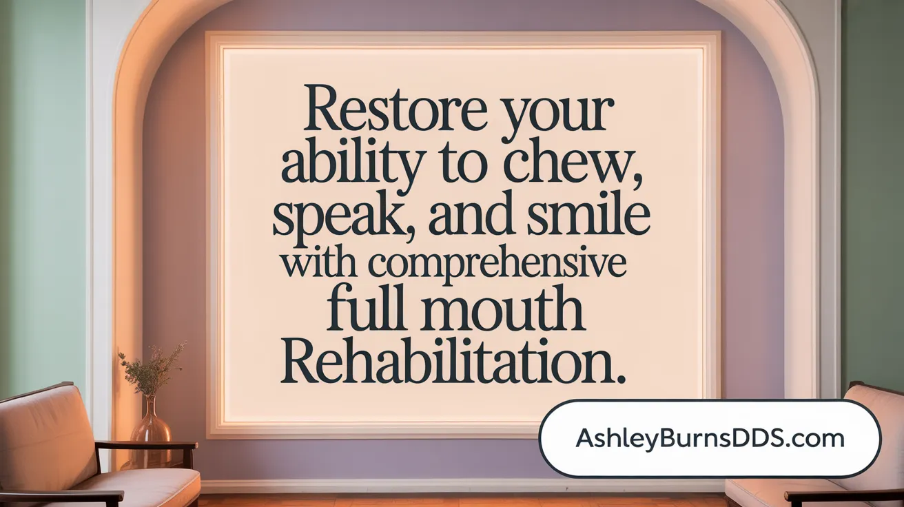 Restore your ability to chew, speak, and smile with comprehensive full mouth rehabilitation.