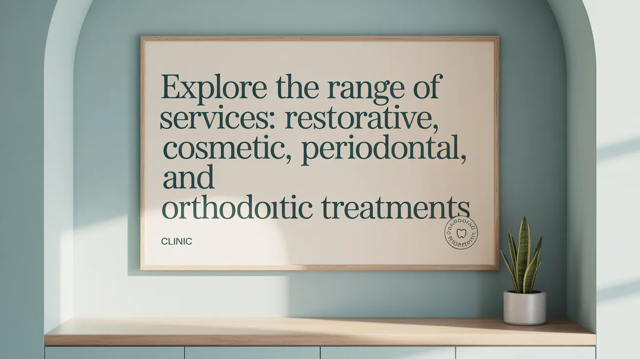 Explore the Range of Services: Restorative, Cosmetic, Periodontal, and Orthodontic Treatments