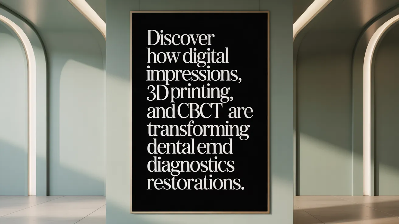 Discover how digital impressions, 3D printing, and CBCT are transforming dental diagnostics and restorations.
