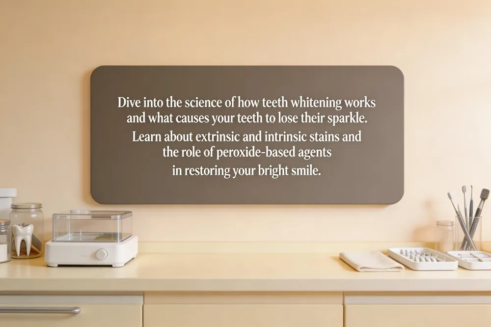 Dive into the science of how teeth whitening works and what causes your teeth to lose their sparkle. Learn about extrinsic and intrinsic stains and the role of peroxide-based agents in restoring your bright smile.