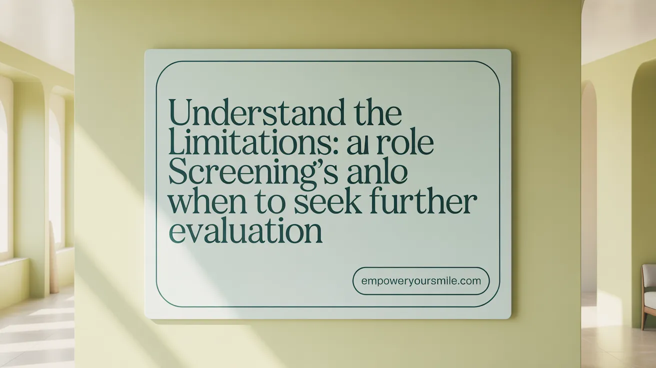 Understand the Limitations: Screening's Role and When to Seek Further Evaluation