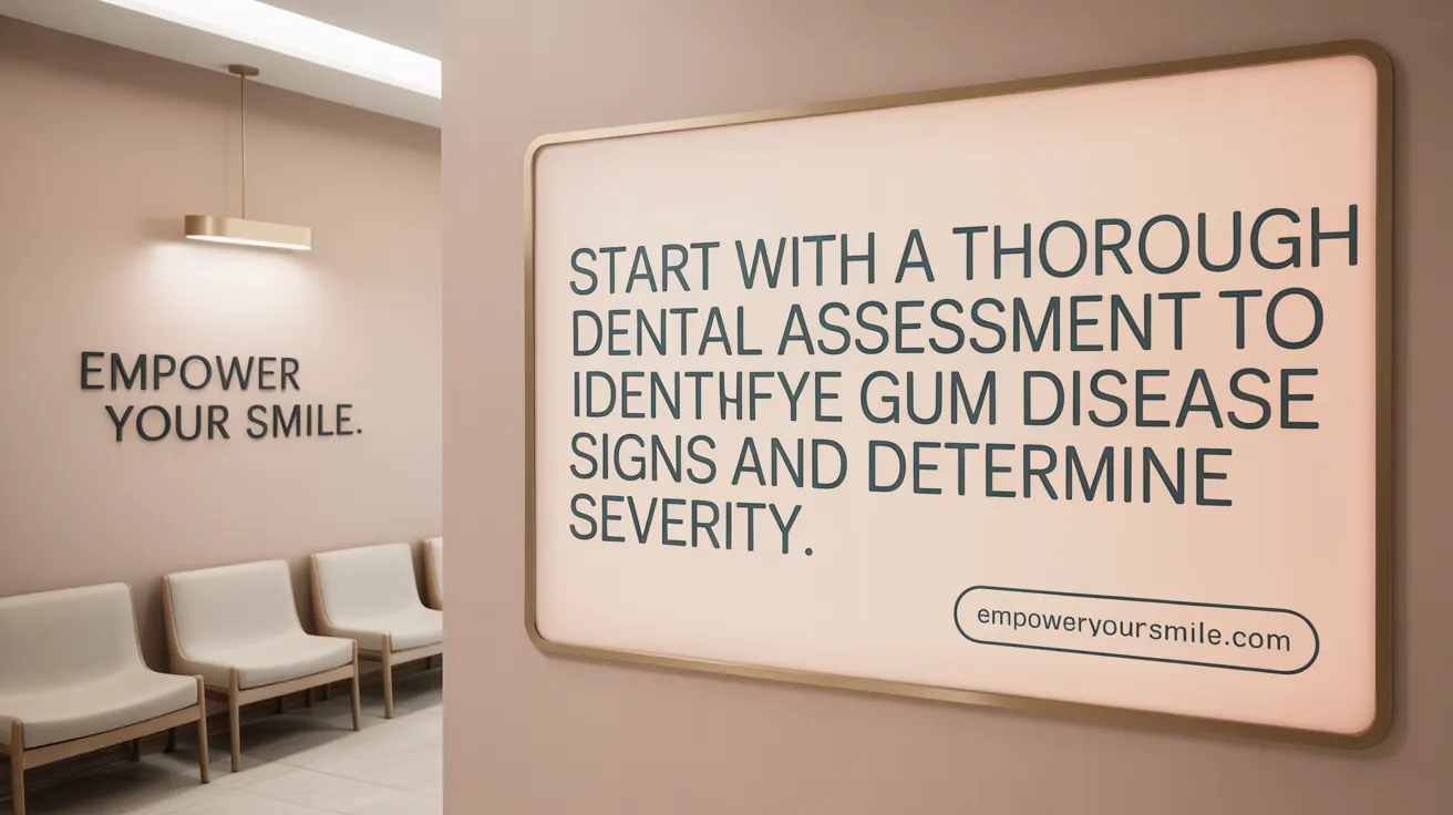 Start with a thorough dental assessment to identify gum disease signs and determine severity.