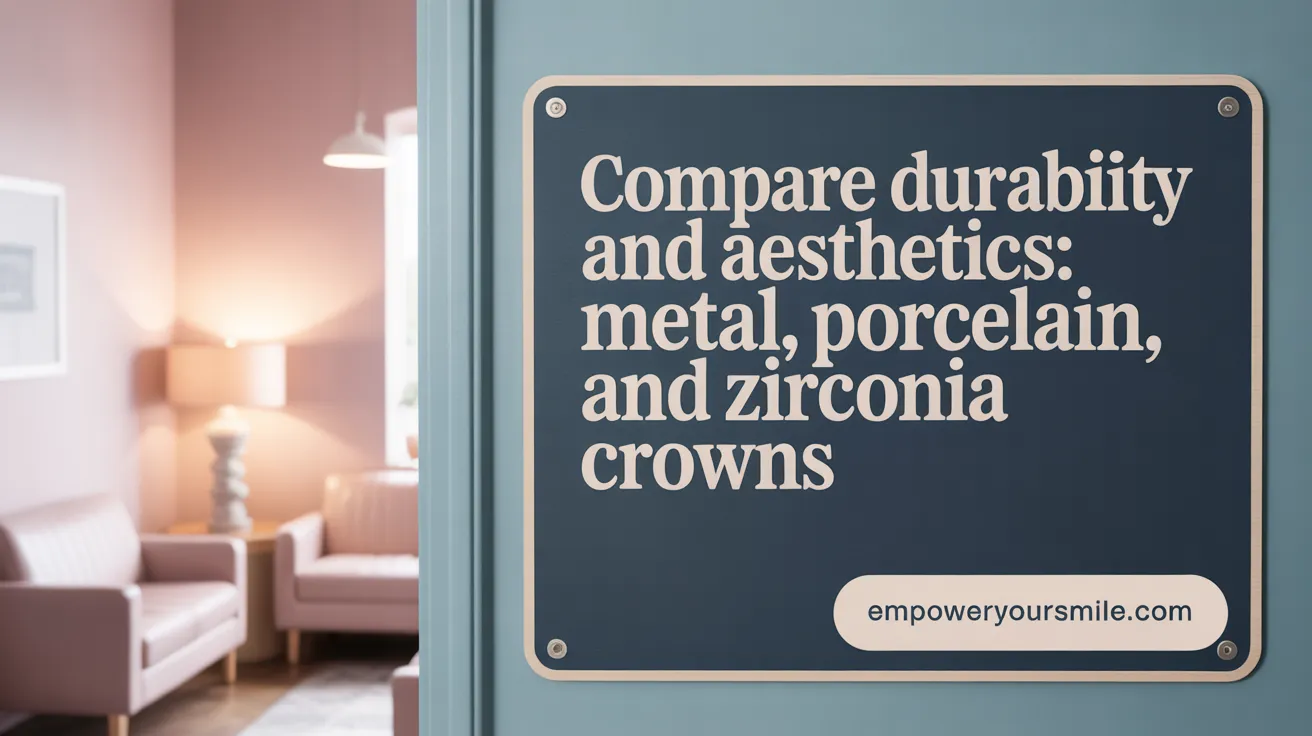 Compare Durability and Aesthetics: Metal, Porcelain, and Zirconia Crowns
