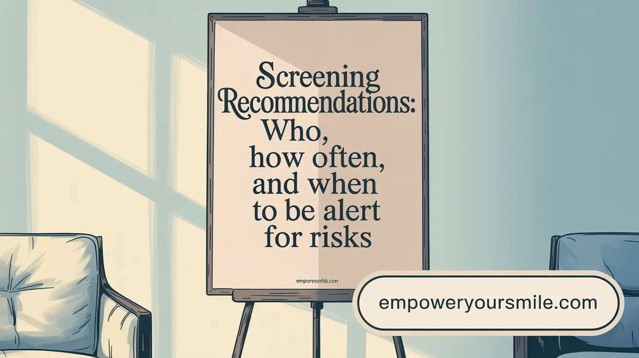 Screening Recommendations: Who, How Often, and When to Be Alert for Risks