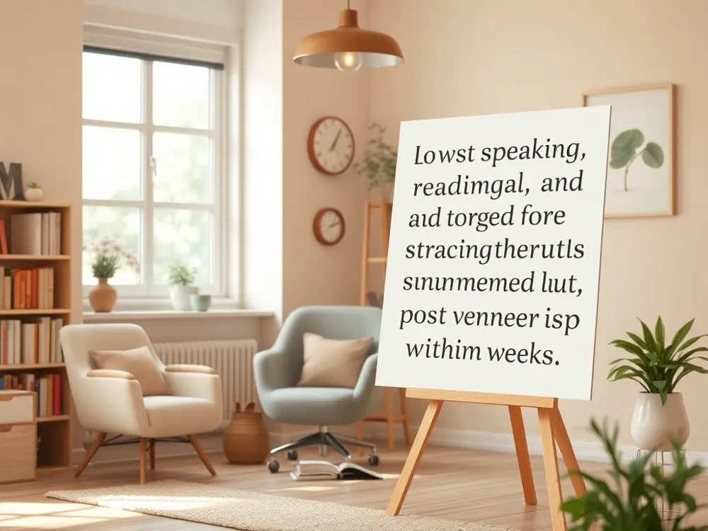 Consistent slow speaking, reading aloud, and targeted sound drills help the tongue adjust, smoothing out the post‑veneer lisp within weeks.