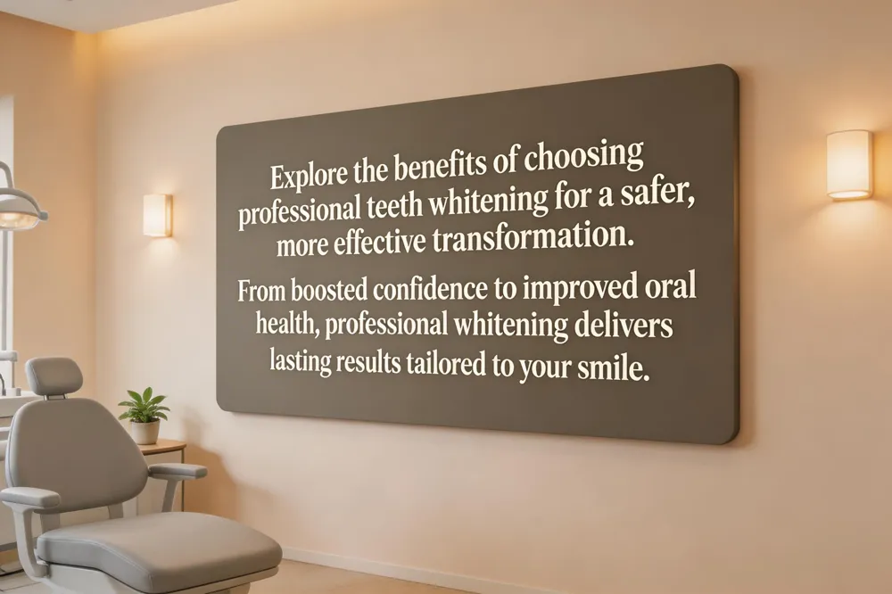 Explore the benefits of choosing professional teeth whitening for a safer, more effective transformation. From boosted confidence to improved oral health, professional whitening delivers lasting results tailored to your smile.