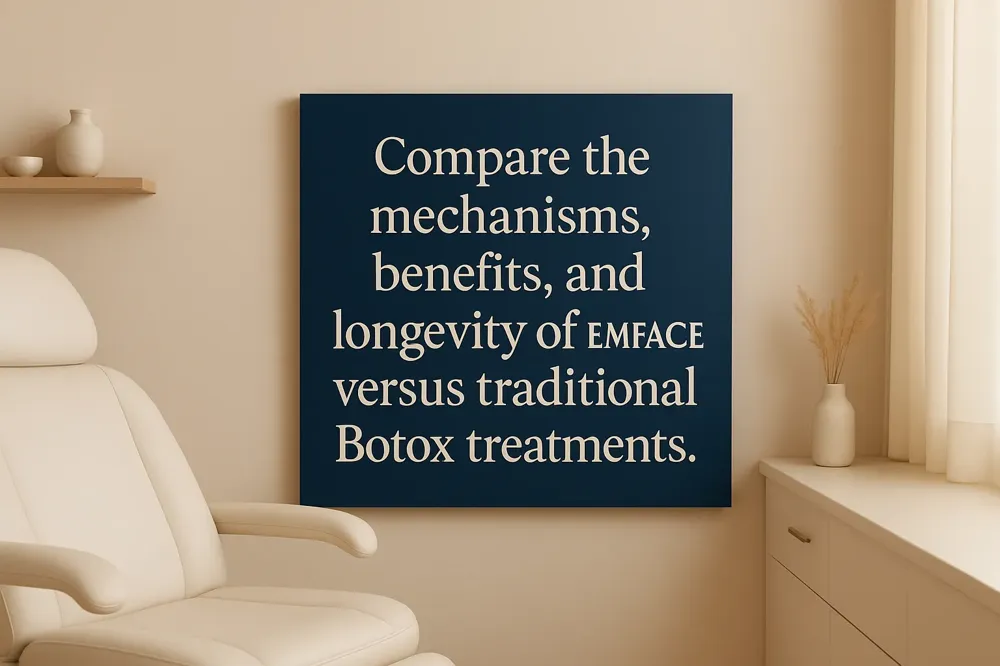 Compare the mechanisms, benefits, and longevity of EMFACE versus traditional Botox treatments.
