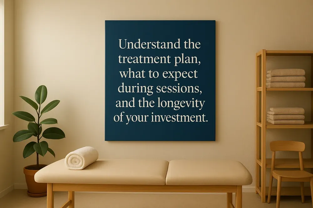 Understand the treatment plan, what to expect during sessions, and the longevity of your investment.
