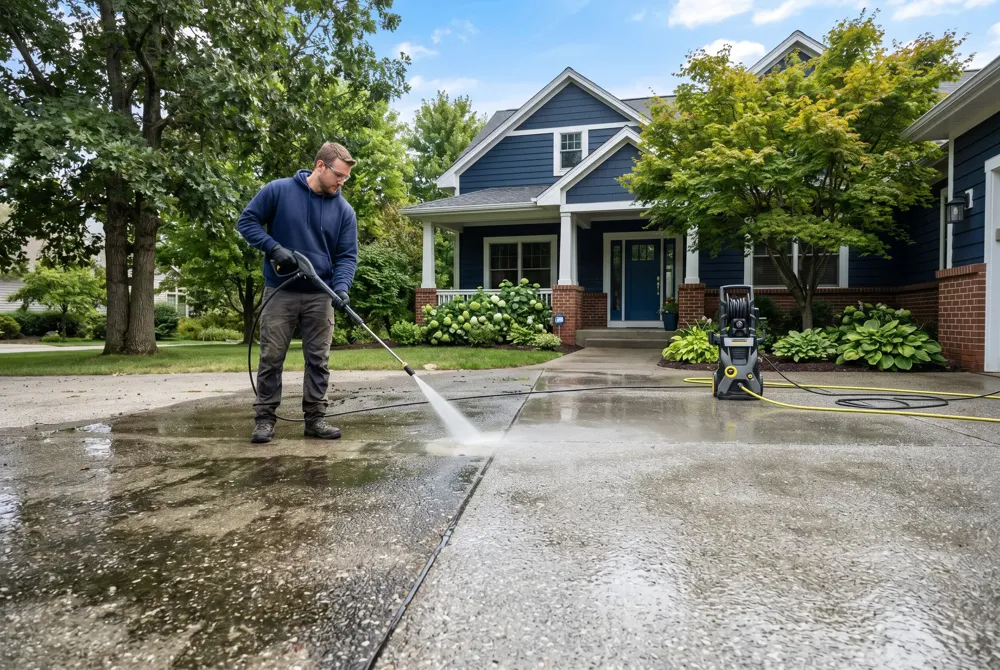 Low‑psi (1,500‑2,000 psi) cleaning does not reduce compressive strength; high‑psi (>3,000 psi) can cause micro‑cracking and sealant loss.