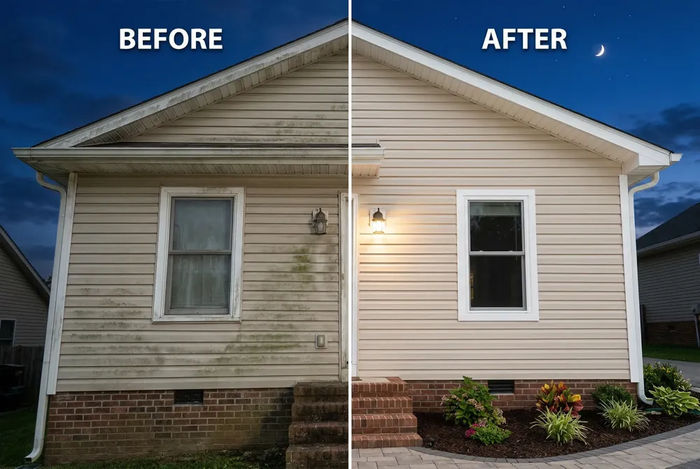 EcoGen, Simple Green Oxy Solve, and Wash Safe Supreme are pH‑neutral, plant‑based concentrates that safely clean wood decks, stucco, vinyl, brick, and roof shingles, delivering high performance without harmful VOCs.