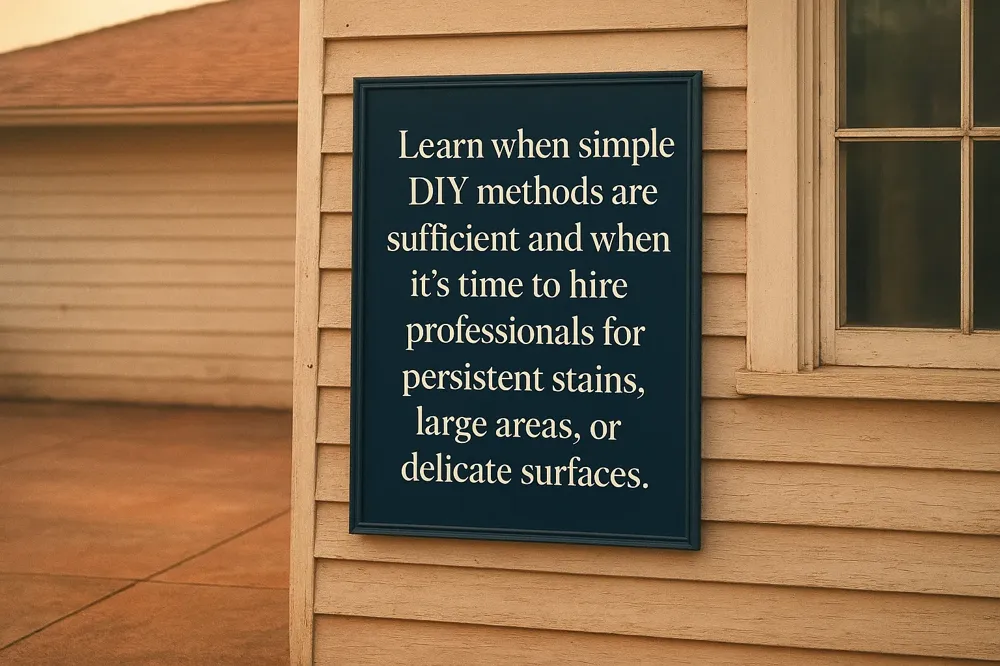 Learn when simple DIY methods are sufficient and when it's time to hire professionals for persistent stains, large areas, or delicate surfaces.