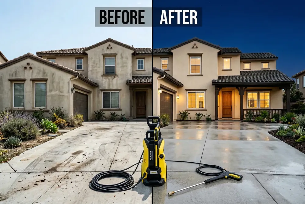 Modern pressure washers can cut water use by up to 80 % and, when paired with biodegradable detergents and soft‑washing, reduce energy consumption and extend surface lifespans for a genuinely eco‑friendly clean.