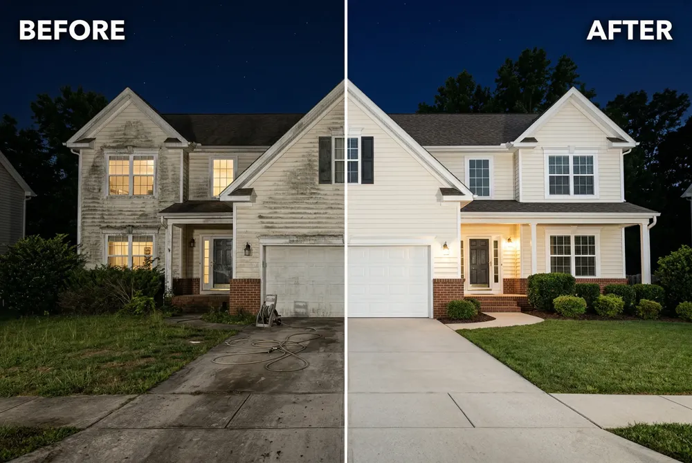 Select PSI and nozzle based on material—concrete 2,500‑3,500 psi with 25°, brick 1,500‑2,000 psi with 25°, vinyl 500‑800 psi with 40°—and consider rotary cleaners for large flat areas.