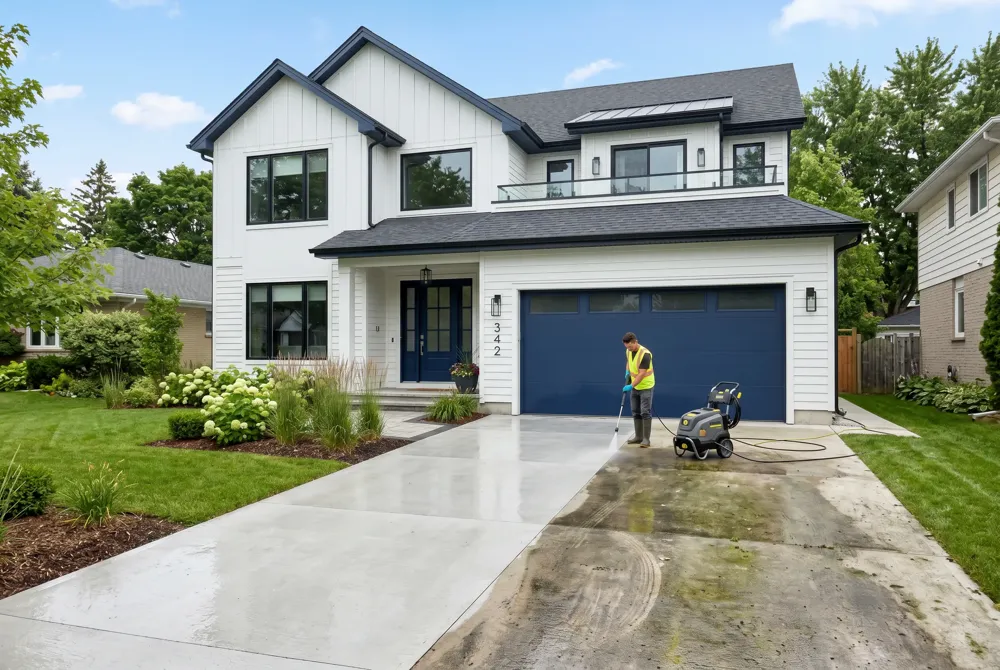 Paint in late spring‑early fall (April‑Oct); ensure wood/moisture ≤15 % and dry 48‑72 h after pressure wash before priming.