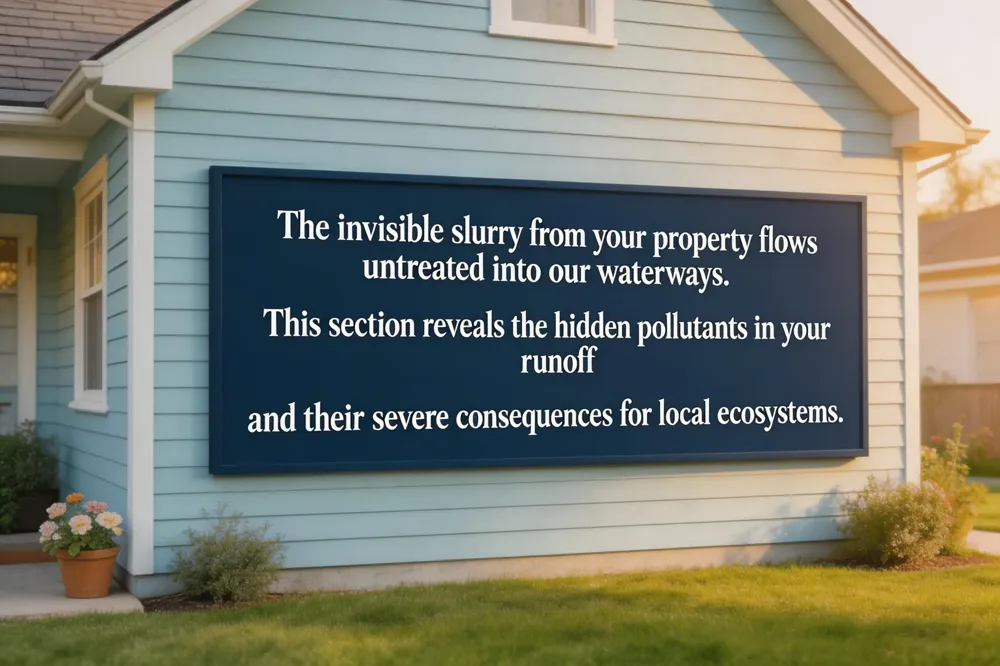 The invisible slurry from your property flows untreated into our waterways. This section reveals the hidden pollutants in your runoff and their severe consequences for local ecosystems.