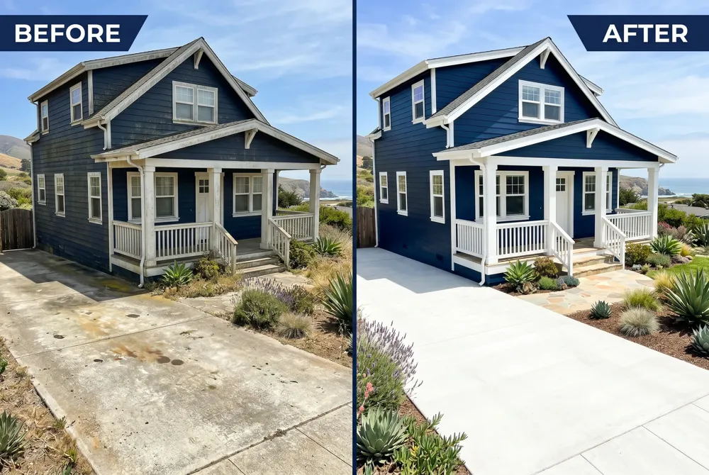 Choose contractors who capture runoff, use biodegradable detergents, and apply low‑VOC sealants that meet CARB standards and California water‑quality rules.