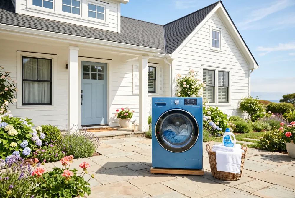 Soft‑wash uses low‑pressure water and biodegradable solutions (1‑2 % sodium hypochlorite, sodium percarbonate, hydrogen peroxide) to kill algae, moss, and lichen while protecting shingles and landscaping.