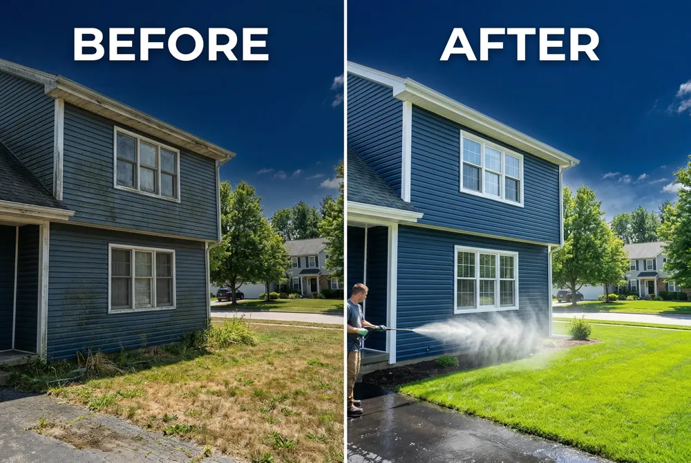 | Step | Action | Details |
|------|--------|---------|
| 1 | Choose nozzle | Green (25°) for most siding, Red (0°) for stubborn stains, White (40°) for painted surfaces |
| 2 | Pre‑wet &amp; apply detergent | Use biodegradable detergent with Black (65°) soap tip |
| 3 | Test spray | On inconspicuous spot, wand 12‑18 in away |
| 4 | Clean in overlapping sections | Move wand continuously, 12‑18 in distance |
| 5 | Rinse | Switch to wider‑angle nozzle (White 40°) |
| 6 | Shut down | Release pressure, store equipment safely |