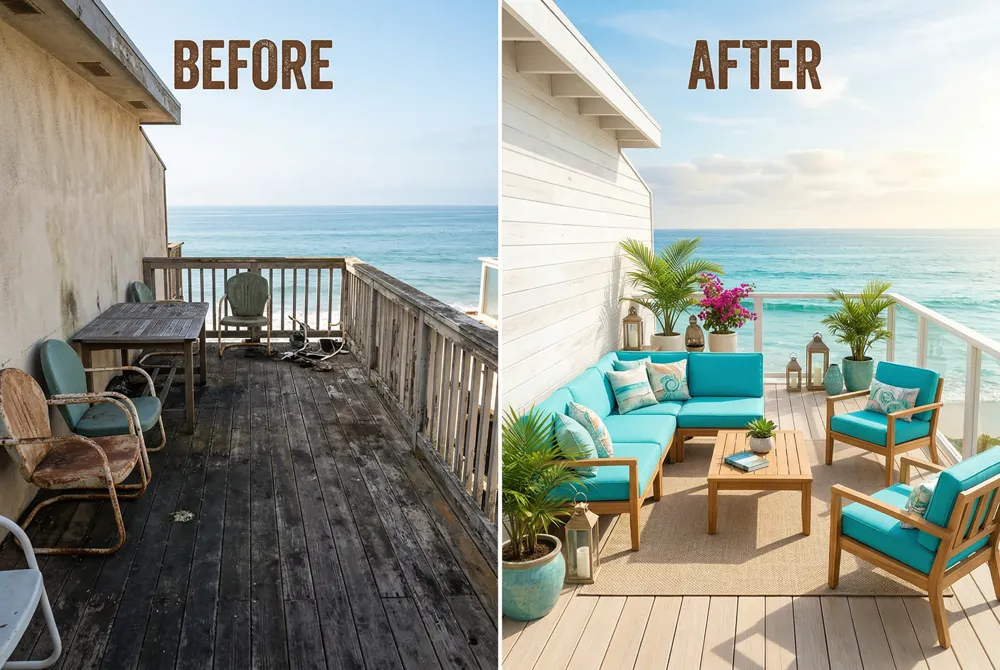 Sweep, apply a 1:1 vinegar‑water spray, scrub with a stiff brush, spot‑treat with baking soda, then rinse thoroughly for a chemical‑free clean.