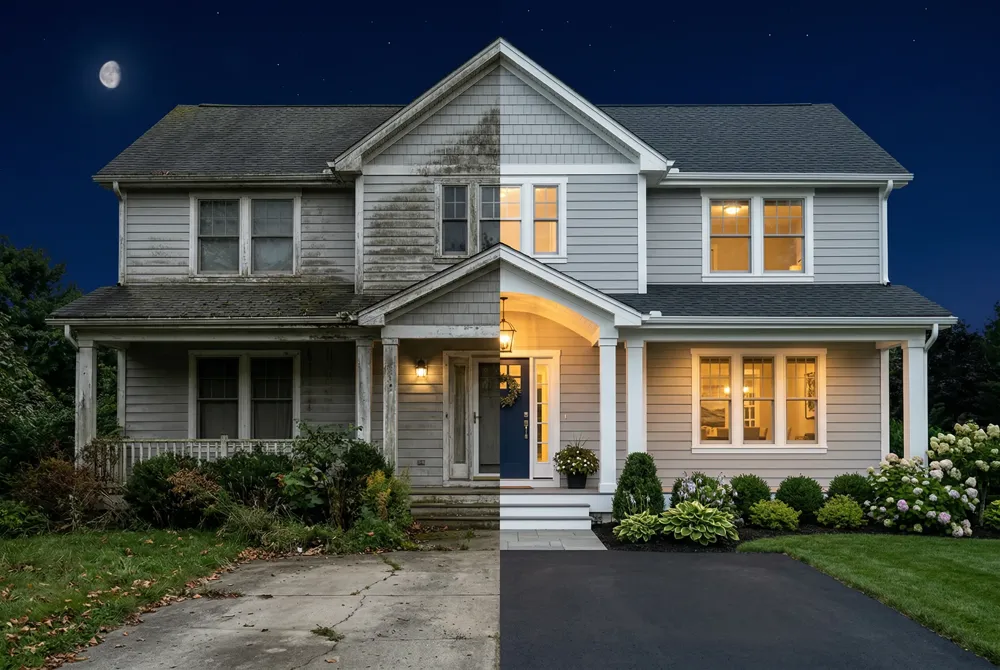 Hot‑water washing reduces chemical use, protects the environment, and preserves community property values.