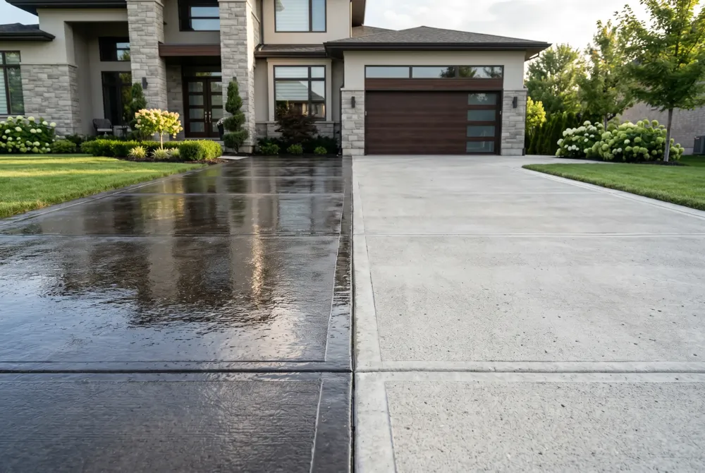 Protect window seals and maximize driveway durability by using low‑pressure cleaning, waiting 24‑48 hrs for full dry‑out, and sealing in 50‑85 °F weather.