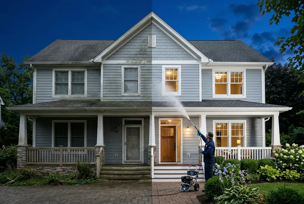 | Surface | Recommended Nozzle | PSI | Spray Distance | Key Tip |
|---------|-------------------|-----|----------------|---------|
| Vinyl siding | 25°‑40° fan (Green/White) | 1,500‑2,500 (up to 2,500 for tough grime) | 12‑18 in | Protect seams, use eco‑friendly detergent |
| Concrete driveway | 0° (Red) or 15° (Yellow) or rotating turbo | 2,000‑3,000 | 12‑18 in | Keep wand moving to avoid gouging |
| Car paint | 40° White | 1,500 | 12‑18 in | Use Black 65° for detergent, avoid high‑pressure tips |