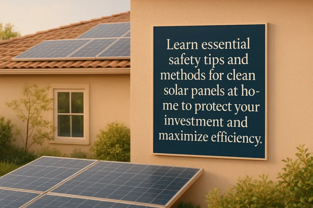 Learn essential safety tips and methods for cleaning solar panels at home to protect your investment and maximize efficiency.