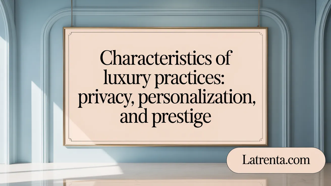 Characteristics of Luxury Practices: Privacy, Personalization, and Prestige