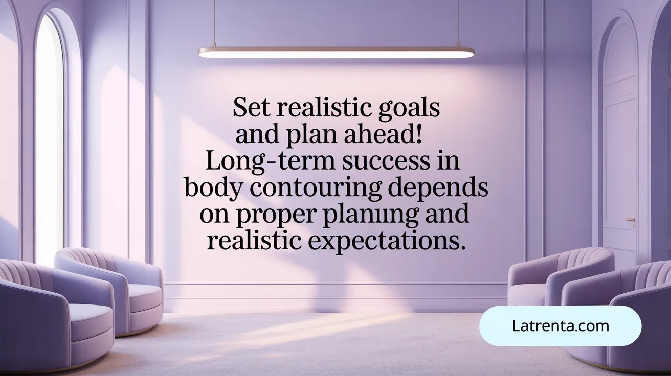Set realistic goals and plan ahead! Long-term success in body contouring depends on proper planning and realistic expectations.