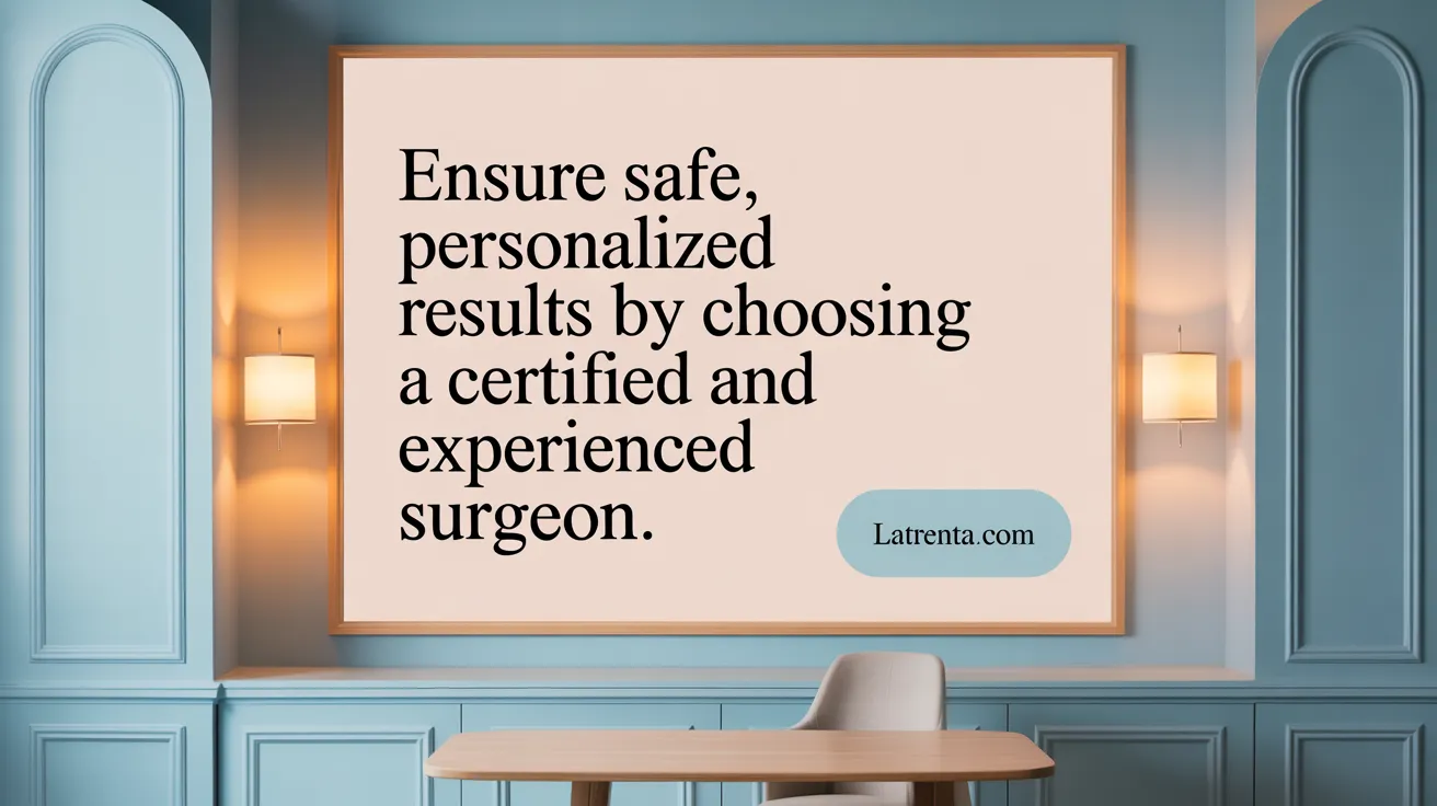 Ensure safe, personalized results by choosing a certified and experienced surgeon.