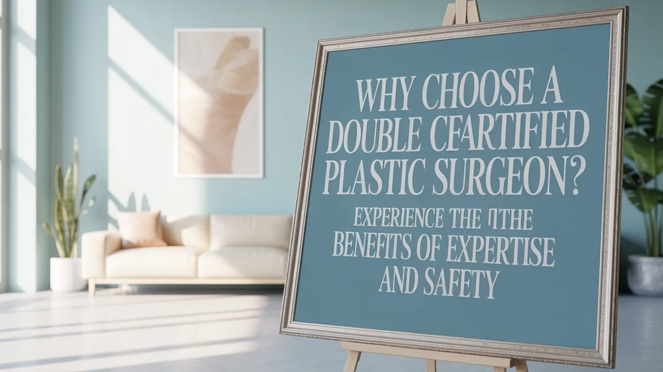 Why Choose a Double Board-Certified Plastic Surgeon? Experience the Benefits of Expertise and Safety