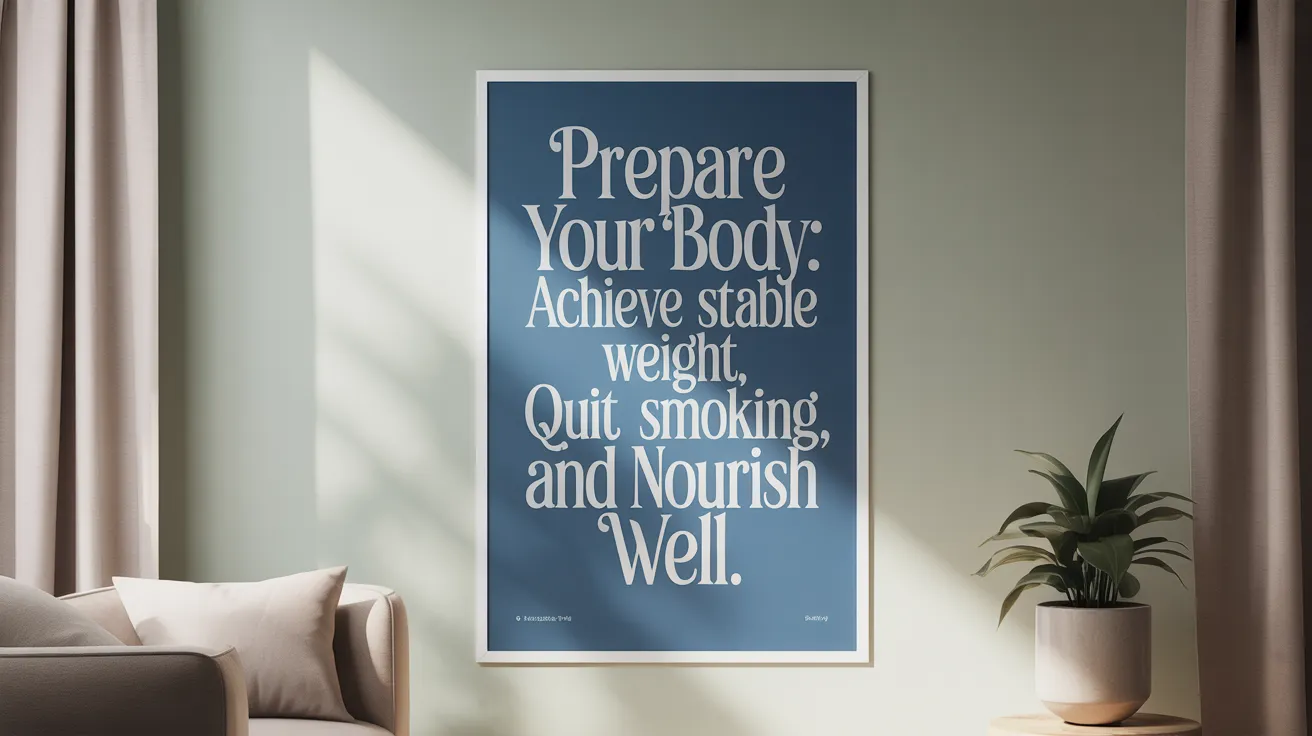 Prepare Your Body: Achieve Stable Weight, Quit Smoking, and Nourish Well