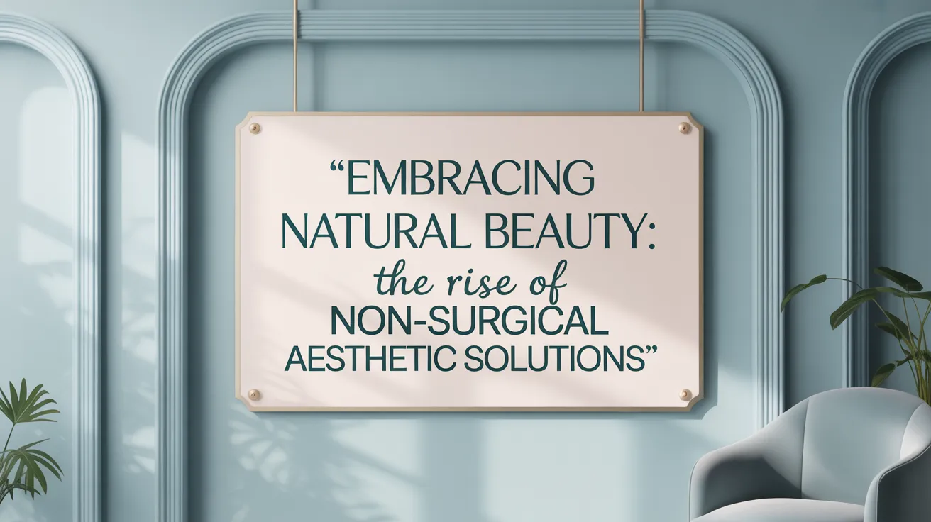 Embracing Natural Beauty: The Rise of Non-Surgical Aesthetic Solutions