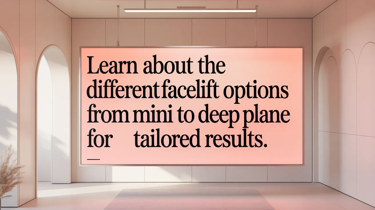 Learn about the different facelift options from mini to deep plane for tailored results.