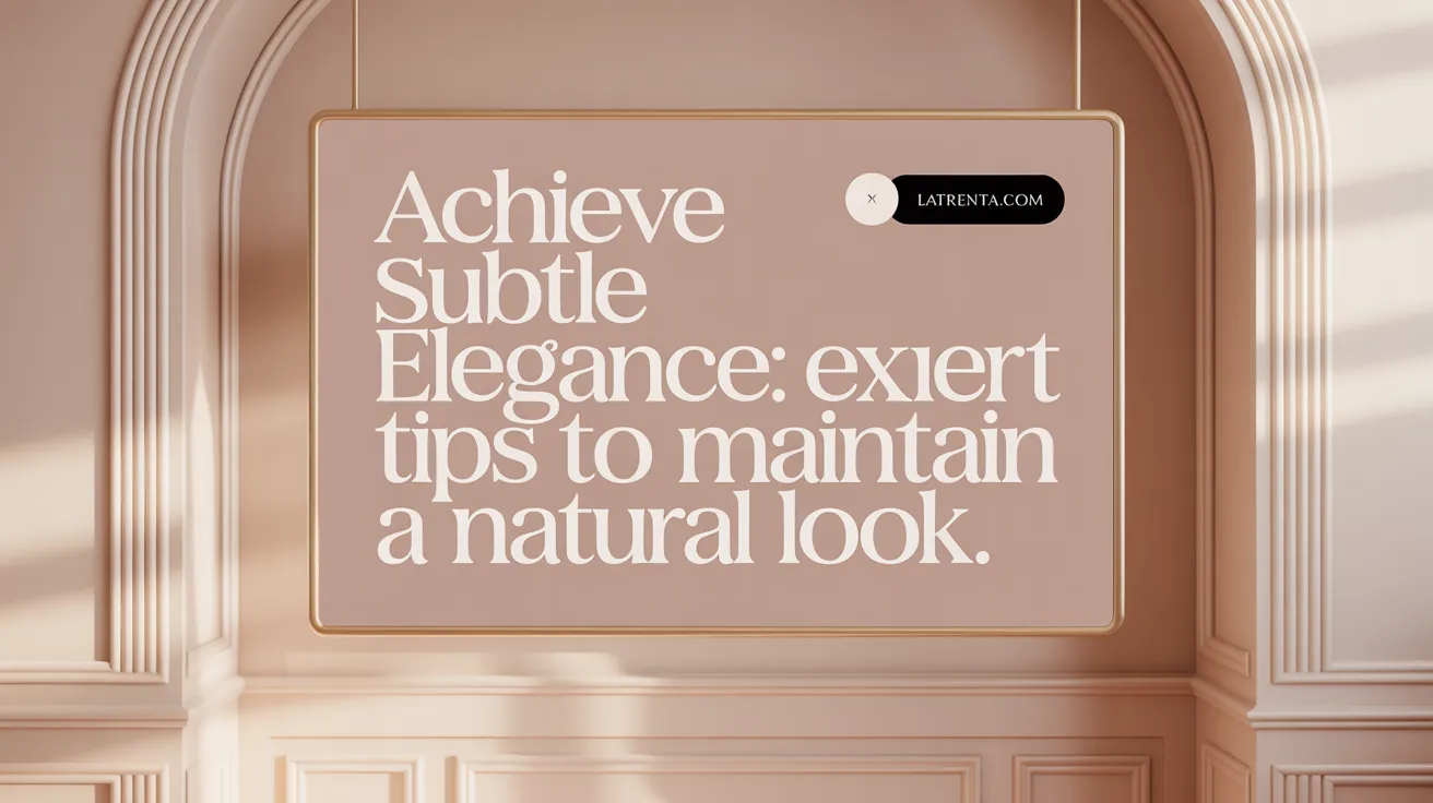 Achieve Subtle Elegance: Expert Tips to Maintain a Natural Look