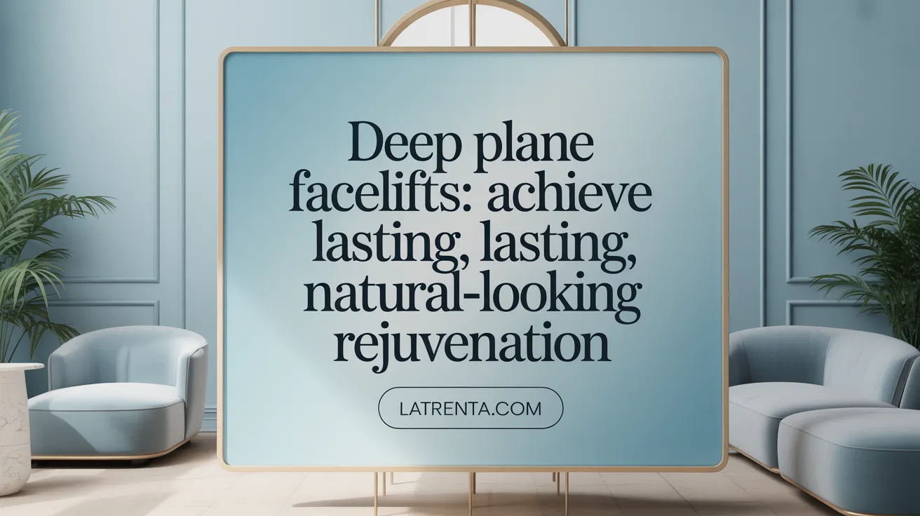 Deep Plane Facelifts: Achieve Lasting, Natural-Looking Rejuvenation