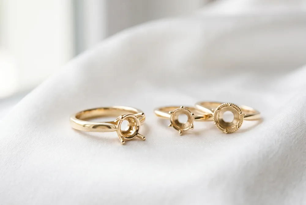 Experience the perfect marriage of structural integrity and modern refinement with our substantial, heirloom-quality gold settings.