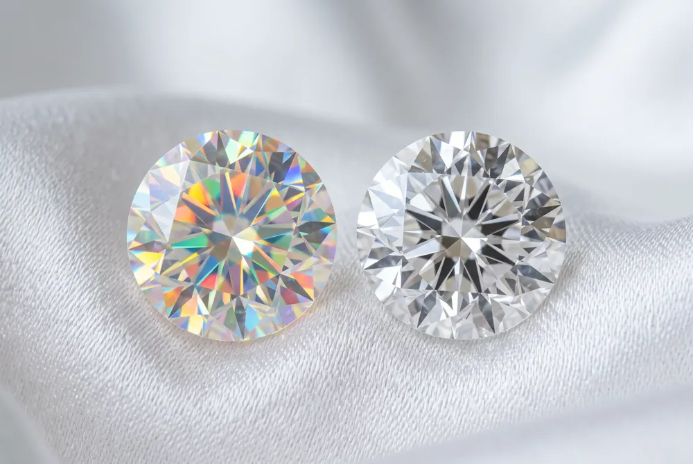 Blending moissanite's vibrant fire with diamond's classic sparkle creates a ring that is both intentional and breathtaking.