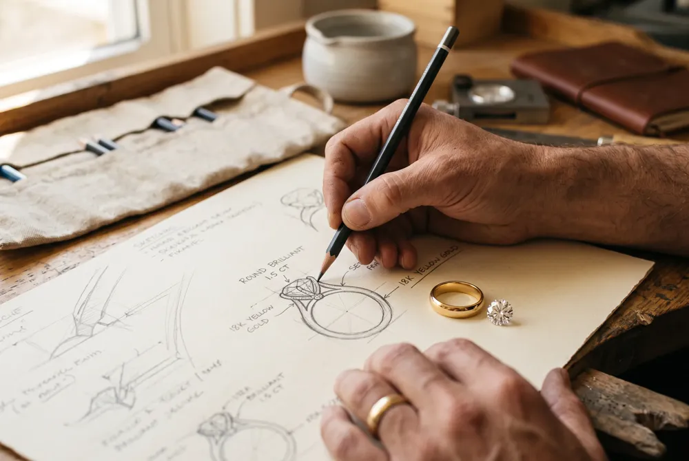 Behind every extraordinary ring is the vision of an artisan, transforming a client's story into a bespoke treasure that will be cherished for generations.