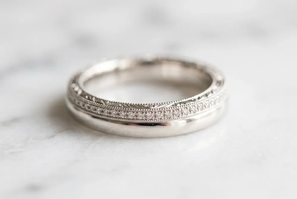 Delicate milgrain beading adds a layer of antique refinement that beautifully highlights the geometric precision of Art Deco-inspired jewelry designs.
