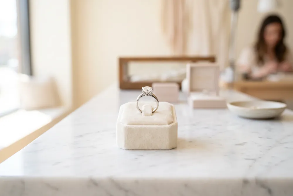 Its broad, open table creates an elegant illusion of size, allowing a princess cut diamond to face up larger than a round of the same carat weight.